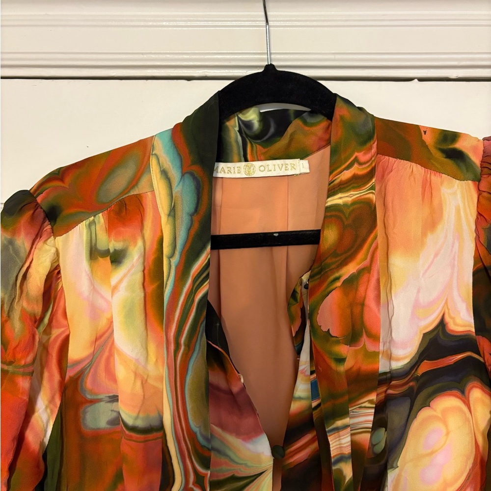 Marie Oliver Orange Brown Graphic Maxi Dress - Picture 3 of 3